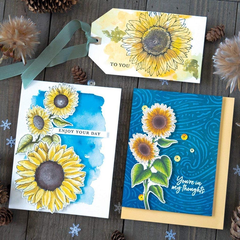 Hero Arts K6288 Wood Stamps, Hero Florals Sunflower - Image 3